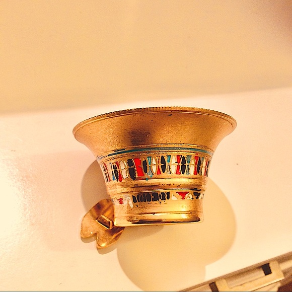 Damascene TOLEDO bowl OOAK Spain mark Gold Leaf inlaid Vtg Very Rare Miniature - Picture 1 of 7